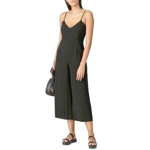 Cupcakes and Cashmere Lana Pinstripe Wide Leg Jumpsuit Black‎ Size M